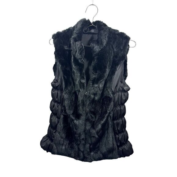 Black faux fur vest (warm and two sets of pockets) - Picture 6 of 9